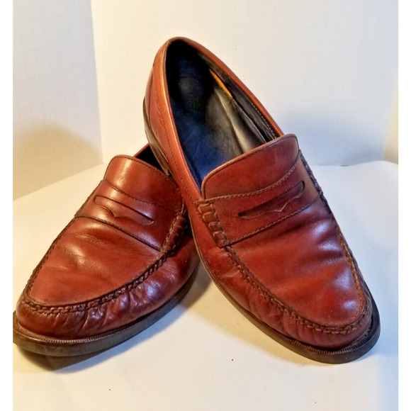 Cole Haan Penny Loafer Men 8.5 Brown Leather Pinch Marine Classic - Picture 1 of 10